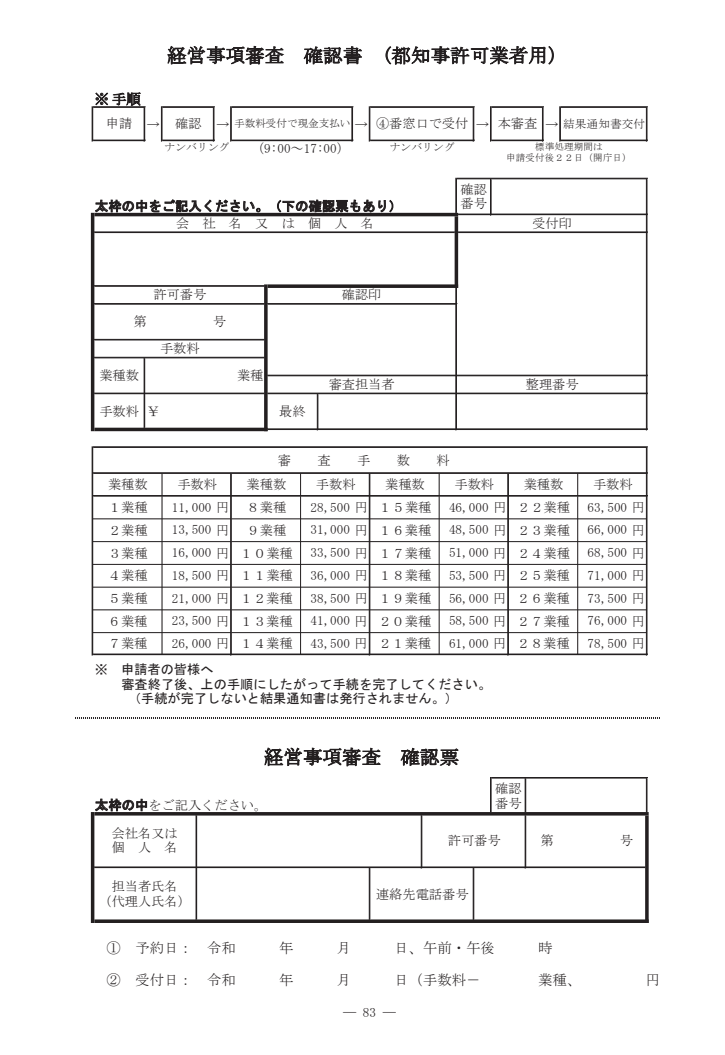 経営事項審査確認書の書き方